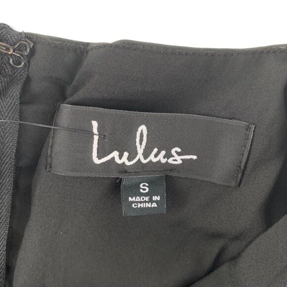 Lulus Women's Vegan Leather Crew Neck Mini Dress Black Size S - Picture 11 of 13